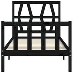 vidaXL Cadre de lit sans matelas noir 100x200 cm bois massif de pin