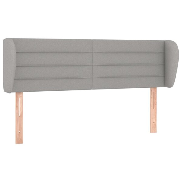 vidaXL Tête de lit avec oreilles Gris clair 147x23x78/88 cm Tissu