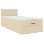 vidaXL Lit ottoman avec matelas crème 90x200 cm tissu