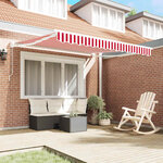 vidaXL Auvent Rétractable Rouge et Blanc 350 x 250 cm
