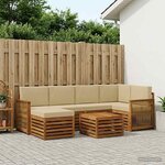 vidaXL Ensemble de canapé d'angle avec coussin 6 Pièces Naturel