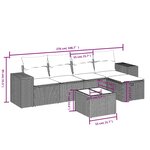 vidaXL Salon de jardin 6 Pièces avec coussins gris résine tressée