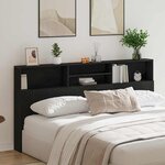 vidaXL Cabinet de Tête de Lit Chêne noir 200 x 19 x 103.5 cm