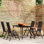 vidaXL Ensemble à manger de jardin 5 Pièces Noir