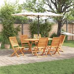 vidaXL Set de salle à manger de jardin 7 pièces en bois massif d'acacia