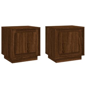 vidaXL Tables de chevet 2Pièces chêne marron 44x35x45cm bois d'ingénierie