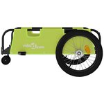 vidaXL Remorque de vélo vert et noir tissu oxford et fer