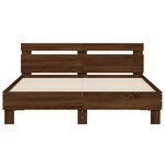 vidaXL Cadre de lit avec LED sans matelas chêne marron 150x200 cm