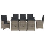 vidaXL Ensemble de salle à manger pour jardin 9 Pièces Gris polyrotin