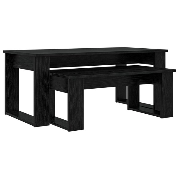 vidaXL Ensemble de tables basses 2 Pièces Chêne noir Bois d'ingénierie