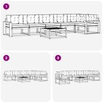 vidaXL Ensemble de canapés d'extérieur 7 Pièces Blanc et anthracite