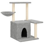 vidaXL Arbre à chat avec griffoirs en sisal Gris clair 83 cm