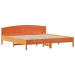 vidaXL Cadre de lit sans matelas cire marron 200x200cm bois pin massif