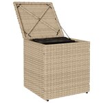 vidaXL Tabourets de jardin avec coussins lot de 2 beige résine tressée