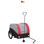 vidaXL Remorque de vélo noir et rouge 45 kg fer
