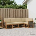 vidaXL Ensemble de canapés d'extérieur 5 Pièces Naturel et Beige