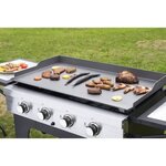 COOKINGBOX Plancha a gaz sur chariot PIURA 4 feux - Acier brut