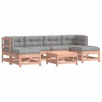 vidaXL Salon de jardin 7 Pièces avec coussins bois massif douglas