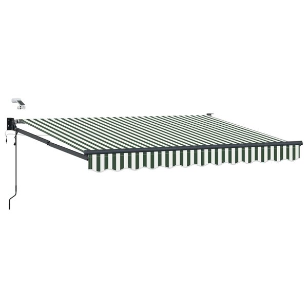 vidaXL Auvent rétractable électrique Vert et blanc 3 5 x 2 5 m