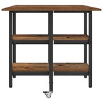 vidaXL Table à dîner 122 x 80 x 76 5 cm Bois d'ingénierie Bois ancien