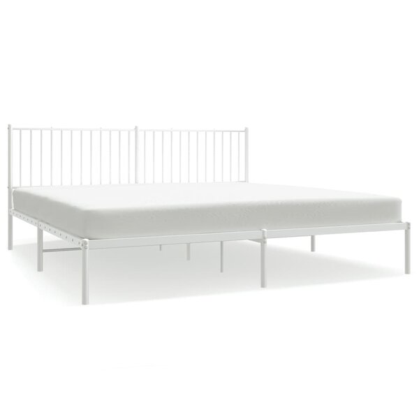 vidaXL Cadre de lit métal sans matelas et tête de lit blanc 200x200 cm