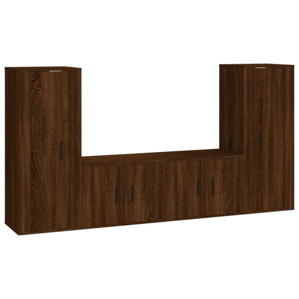 vidaXL Ensemble de meubles TV 4 Pièces Chêne marron Bois d'ingénierie