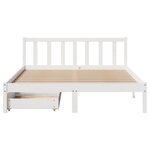 vidaXL Cadre de lit sans matelas blanc 150x200 cm bois de pin massif