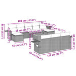 vidaXL Salon de jardin 11 Pièces avec coussins noir résine tressée