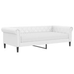 vidaXL Lit de jour avec matelas blanc 90x200 cm similicuir