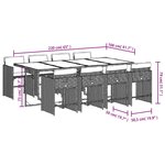 vidaXL Ensemble à manger de jardin 9Pièces coussins noir résine tressée
