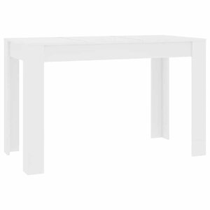 vidaXL Table à manger Blanc 120x60x76 cm Bois d'ingénierie