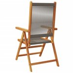 vidaXL Chaises de jardin lot de 2 gris bois d'acacia et polypropylène
