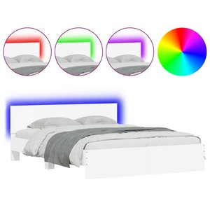 vidaXL Cadre de lit avec tête de lit et LED blanc 160x200 cm