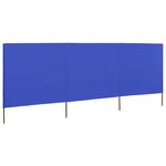 vidaXL Paravent 3 panneaux Tissu 400 x 80 cm Bleu azuré