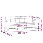 vidaXL Canapé à 3 places Marron 180 cm Tissu