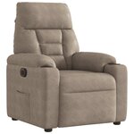 vidaXL Fauteuil inclinable électrique taupe tissu microfibre