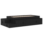 vidaXL Cadre de lit avec rangement Chêne noir 244 x 127 x 53.5 cm