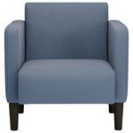 vidaXL Canapé-chaise accoudoirs bleu 54 cm tissu velours côtelé