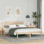 vidaXL Cadre de lit Marron 140 x 200 cm Bois massif en pin