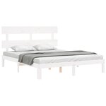 vidaXL Cadre de lit sans matelas blanc 160x200 cm bois de pin massif