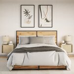 vidaXL Tables de chevet murales avec lumières LED 2 Pièces chêne sonoma