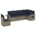 vidaXL Salon de jardin 6 Pièces avec coussins gris résine tressée