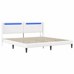 vidaXL Cadre de lit avec bandes LED Blanc 200 x200 cm Simili cuir