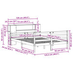 vidaXL Lit bibliothèque sans matelas 120x190 cm bois de pin massif