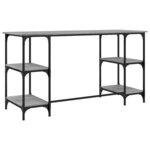 vidaXL Bureau sonoma gris 140x50x75 cm métal et bois d'ingénierie