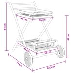 vidaXL Chariot de service avec roues Naturel 79 x 67 5 x 84 cm Bambou