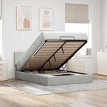 vidaXL Cadre de lit ottoman avec matelas gris clair 140x200 cm velours