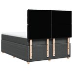 vidaXL Sommier à lattes de lit avec matelas Gris foncé 140x190cm Tissu