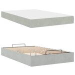 vidaXL Cadre de lit avec matelas Gris clair 120 x 190 cm Velours