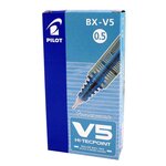 Stylo roller Hi-Tecpoint V5 Encre liquide Pointe Fine Bleu x 12 PILOT
